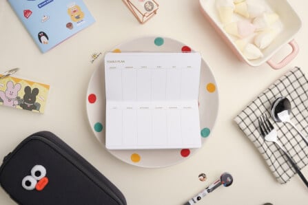 สมุดโน๊ต Ropamoda mini PVC Monthy planner สีเทา_4